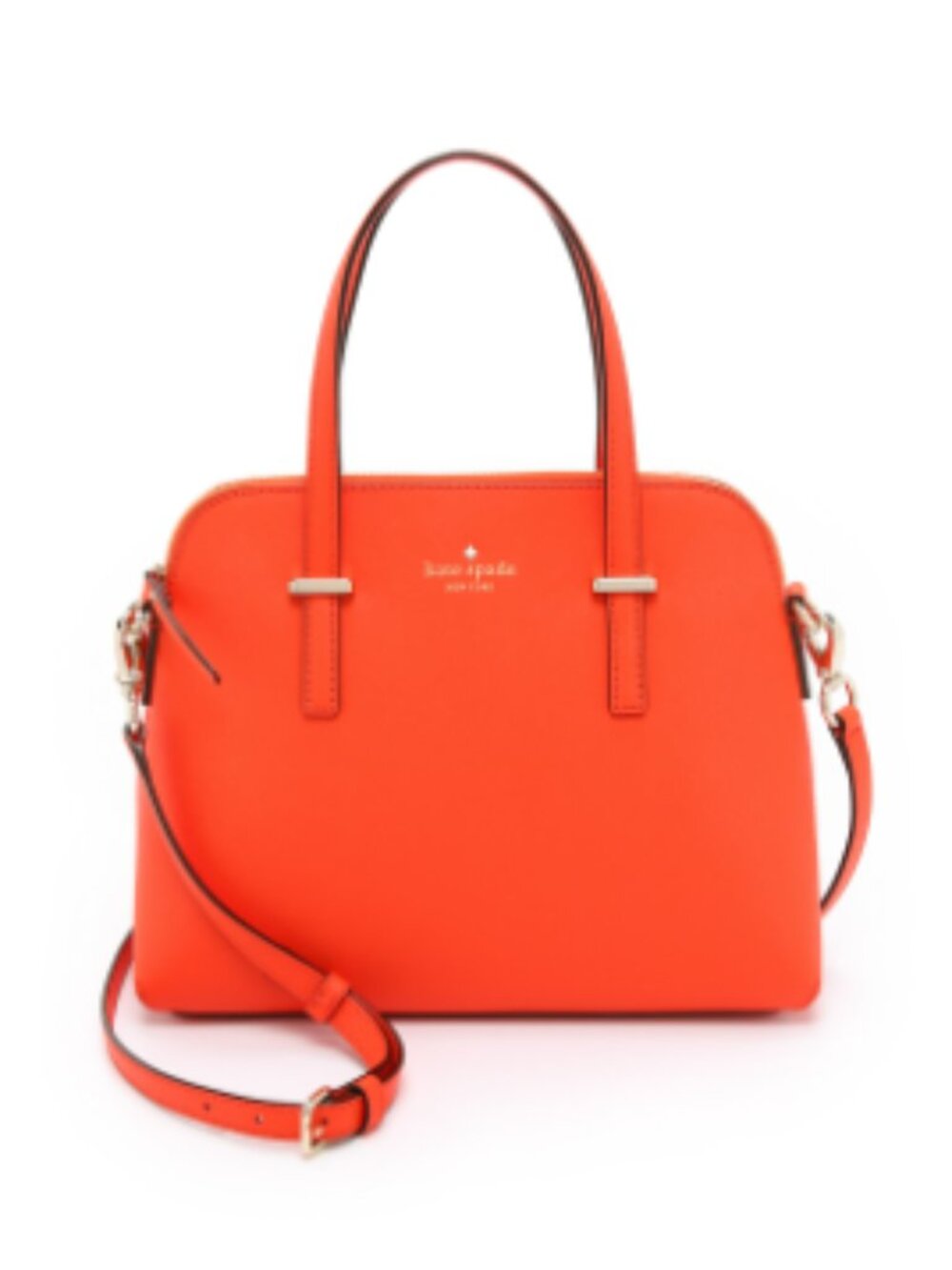 Kate Spade NY Cedar Street Maise Leather Satchel Orange with Gold Hardware